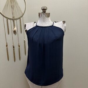 Joie Navy Blue Silk Sleeveless Tank Top